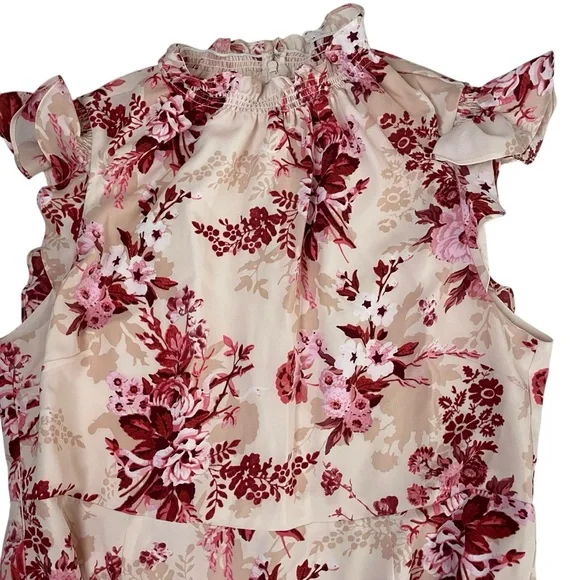 Floral Print Ruffle Sleeve Dress - Picture 7 of 13